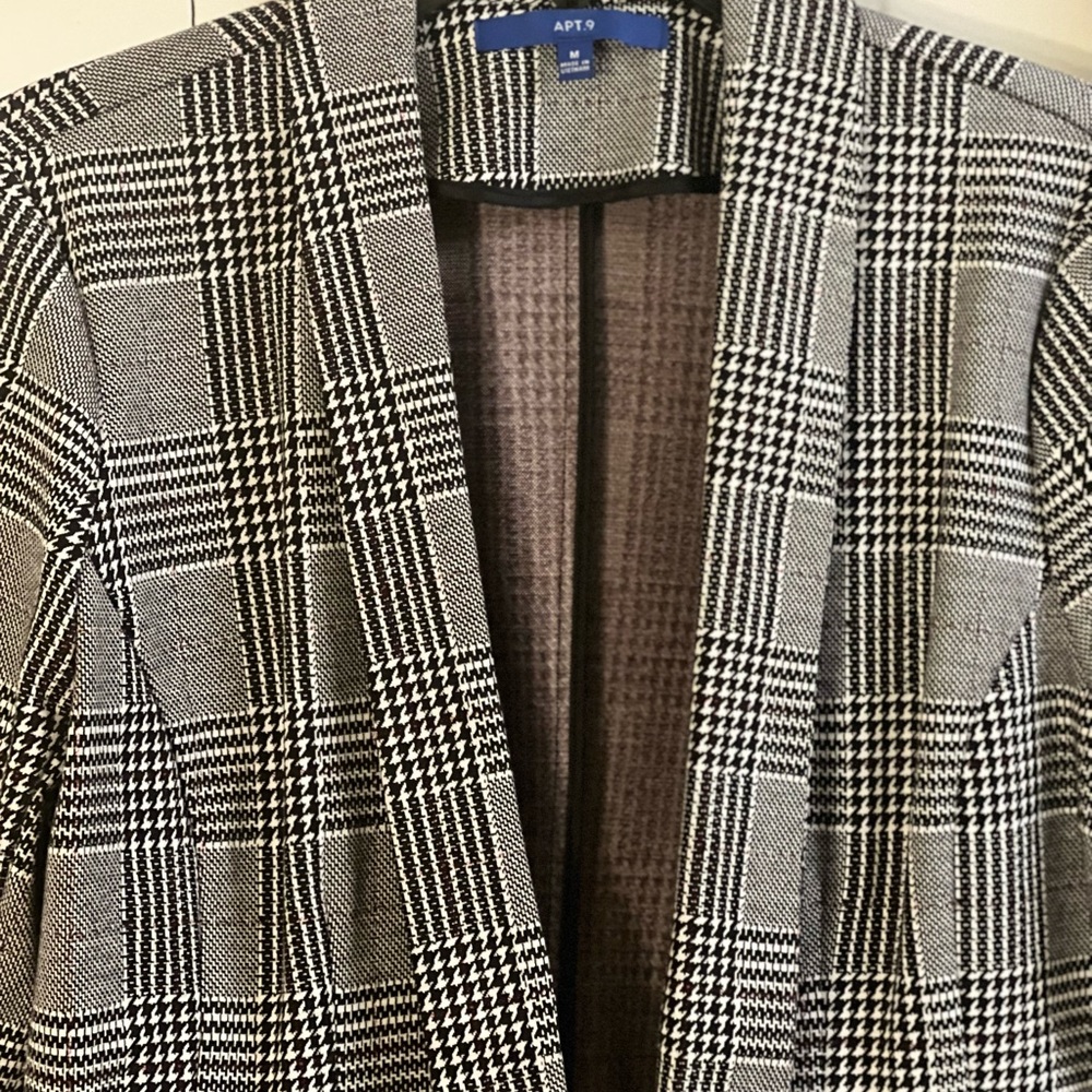 Apt 9 Ponte Knit Open Front Stretch Knit Boyfriend Blazer SIZE M